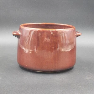 West Bend Brown Ceramic Bean Pot Pottery 7” Diameter 5" High No Lid Vintage USA - Picture 1 of 8