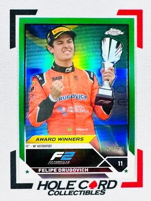 FELIPE DRUGOVICH 2023 Topps Chrome Formula 1 F1 F2 #192 Green Refractor 60/99 - Image 1 of 3