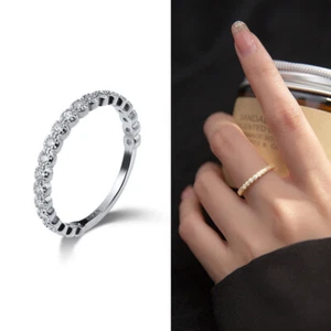 Schmaler Damen Ring mit 21 Zirkonia Sterling Silber 925 dünn - Bild 1 von 8