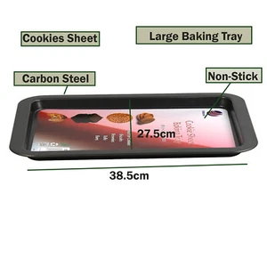 Baking Tray 38.5 x 27.5 x 1.7cm Large Roasting Pan Bakeware Kitchen Steel Sheet - Picture 1 of 8