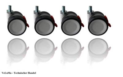 ROBBY Designer Möbelrolle 50 mm mit Bremse Schraube M8x12 Transportrollen Qualität