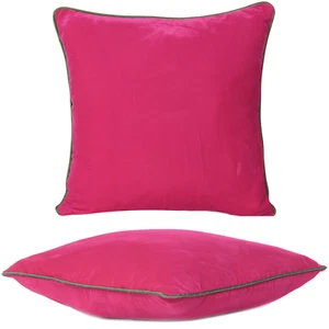 Home Decor Premium Pink Velvet Cushion Cover with Zipper Closure Soft Pillowcase - Picture 1 of 16