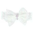 White Bowknot Headband Lace Hairbow Children Wide Hair Photography Headwear