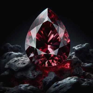 Simulated Lab Created (Cubic Zirconia) Pear Cut - Blood Red Ruby - (5.41 Carat) - Picture 1 of 1