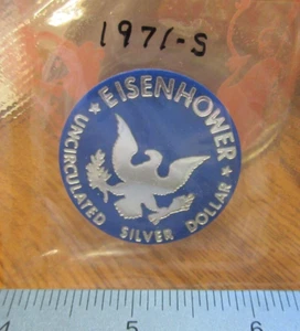 1971-S EISENHOWER Silver Dollar Plastic Token (from Mint Set) - Picture 1 of 2