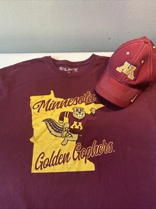Minnesota Golden Gophers Size XL Long Sleeve T-shirt With Matching Nike Golf Hat - Picture 1 of 13