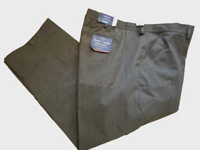 Croft & Barrow Easy Care Half Elastic Classic Fit Flat Front 54x32 NEW Charcoal - Image 1 of 3