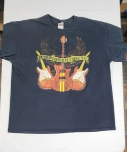 Vintage American Rock N Roll Heritage Mens Black T-Shirt Size 2XL Guitars - Picture 1 of 6