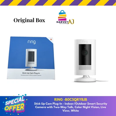 Cámara de seguridad Ring B0C5QRYBJB Stick Up Cam enchufable para interiores/exteriores Foto 1 de 4