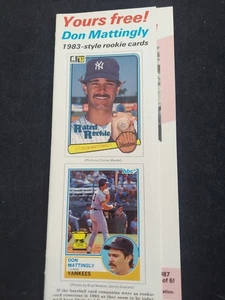 UnCut Sheet Of 2 Don Mattingly 1983 Rookie Style Cards - Picture 1 of 4