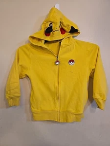 Pokemon Full Zip Hoodie Pikachu Kids Size Small Yellow - Picture 1 of 5