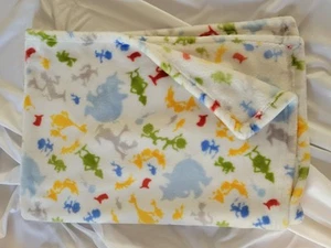 Trend Lab Dr Suess Characters Baby Blanket Fleece Euc White Primary Colors - Picture 1 of 4