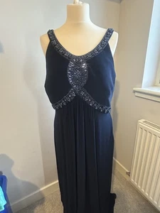 No1 Jenny Peckham Navy Jewel Dress Size 18 Halterneck Maxi Dress Brand New BNWT - Picture 1 of 12