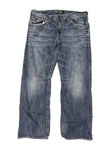 Silver Jeans Co ZAC Flap Herren 38x32 (37x30) Blau Denim Dicke Nähte - Bild 1 von 13