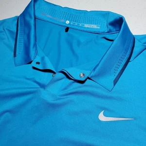 Nike Dri-Fit Tiger Woods Waldorf Astoria Golf Club Blue XL Polo Snap Button  - Picture 1 of 11