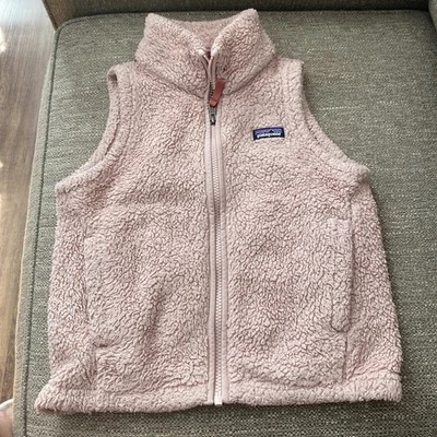Chaleco Patagonia Rosa Vellón Cremallera Completa Pila Alta Niña Pequeño Sherpa Exterior Foto 1 de 4