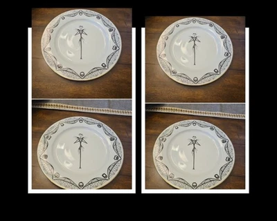 Disney Zrike JACK Skellington Nightmare Before Christmas Set 4 Plates Halloween  - Image 1 of 4