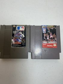 Nintendo NES Lot of 2: Major League Baseball + Tecmo NBA Basketball - Free Ship