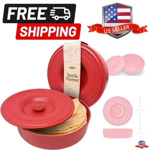 Contenedor aislante calentador de tortillas con tapa 8,5" x 2,5" pulgadas, micro SIN BPA... - Imagen 1 de 8