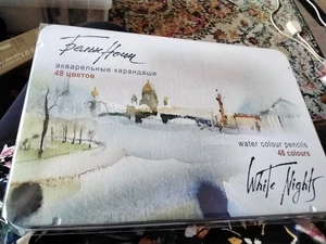 New Unopened Set Of White Nights 48 Water Colour Pencils Ideal Gift - Picture 1 of 2