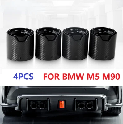 Punta de escape de fibra de carbono silenciador trasero automático escape para BMW M5 F90 Foto 1 de 4