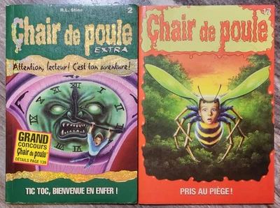 Lot 2 Livres: Chair de Poule Extra #2 & Chair de Poule #17 R.L. Stine MINT - Image 1 of 2