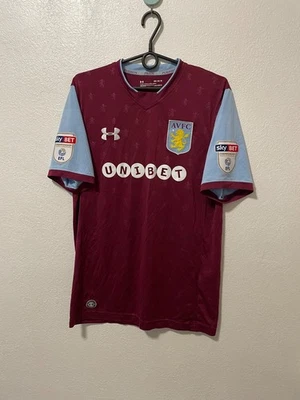 Aston Villa 2017/18 Home Football Shirt Jersey Men M #10 Grealish Championship - Image 1 of 4