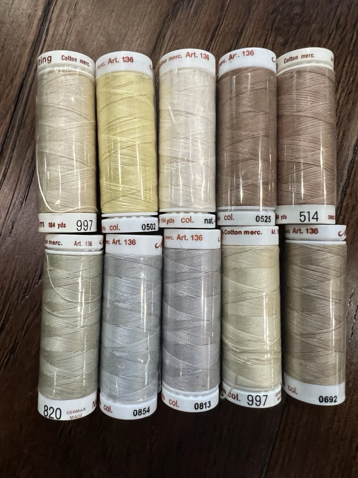 Lot B - Mettler Quilting Thread 10 Spools- 100% Cotton, 164 Yards each VTG - Image 1 of 1