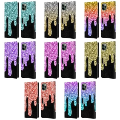 FUNDA LIBRO DE CUERO CON BRILLO GOTEANTE DISEÑO OFICIAL PARA TELÉFONOS APPLE iPHONE Foto 1 de 4