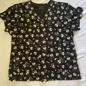 Ava Therese Womens Scrub Top Bee Happy 2x - Picture 1 of 5