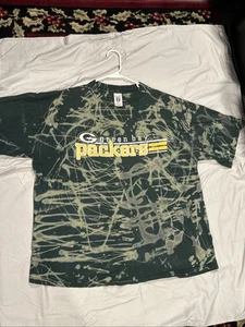 Vintage Green Bay Packers T-Shirt Logo 7 Herren 2XL All Over Splatter NFL🚀💯 - Bild 1 von 16