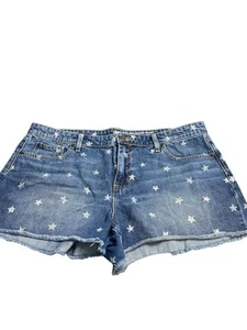 Gap Womens Sexy Boyfriend Denim Shorts Sz 14 All Over Print Stars Patriotic - Picture 1 of 4