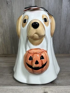 New Halloween Creepy Critters Ghost Dog Cookie Jar Golden Retriever - Picture 1 of 6