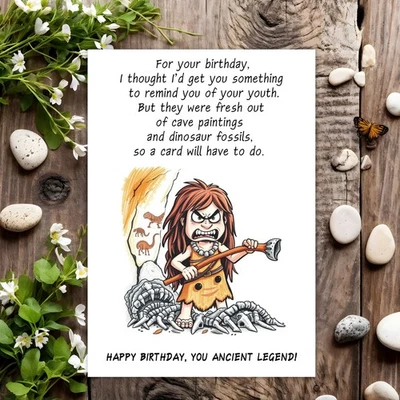 YUUKOCARDS Funny Birthday Card Rude Joke Humour for Her Women Female - Ancient Legend