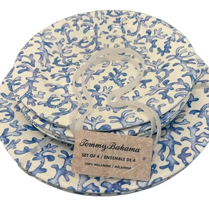 8 pc TOMMY BAHAMA Blue Coral Melamine 11" Dinner Plates and 9" Salad Plates NEW - Picture 1 of 9