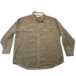 Vtg Fieldmaster Shirt Men XL Brown Wide Wale  Corduroy Button Up Barn Ranch 90s - Picture 1 of 9