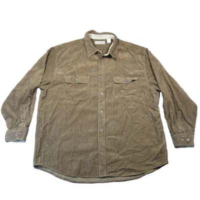 Vtg Fieldmaster Shirt Men XL Brown Wide Wale  Corduroy Button Up Barn Ranch 90s - Image 1 of 4