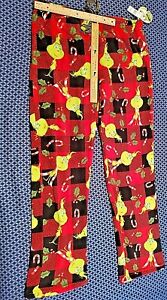 BRAND NEW Dr. Seuss The Grinch Women's PLAID plush pajama pants christmas LARGE