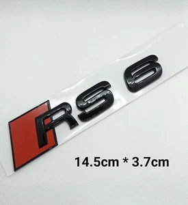 RS6 Logo Audi6 Autocollant Emblème Arrière Noir brillant - Imagen 1 de 4
