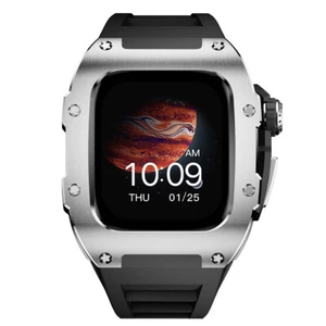 Gumowy pasek ze stali nierdzewnej do Apple Watch Series 10 46mm Band Mod Kit - Zdjęcie 1 z 25