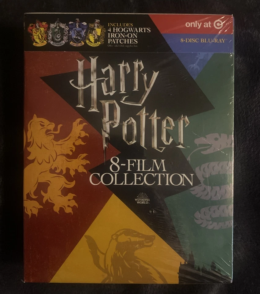 Harry Potter 8 Film Collection  (Blu-ray) with 4 Patches -Target New Sealed Foto 1 de 4