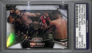 Tyron Woodley Signed 2012 Topps Finest UFC Refractors Rookie Card #47 PSA/DNA RC - Picture 1 of 12