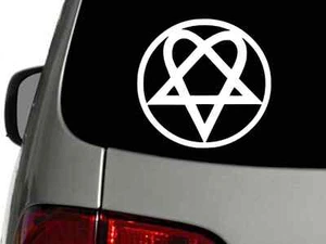 HEARTAGRAM LOVE PENTAGRAM Adesivo Finestra Da Parete Vinile Auto SCEGLI LA TAGLIA COLORE - Foto 1 di 1