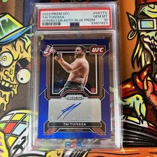2023 Panini Prizm UFC TAI TUIVASA Blue /49 Auto PSA 10 GEM MINT POP 2! 🔥🔥🥵
