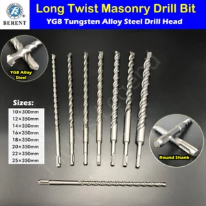 350mm Long SDS PLUS Masonry Drill Bit TCT Head Twist Concrete Hammer Round Shank - Picture 1 of 3