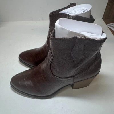 Botines occidentales Naturalizer para mujer 7,5 M marrón oscuro imitación cuero nuevos en caja FW1 Foto 1 de 3