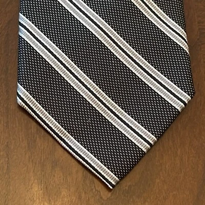 Corbata de cuello negra marrón 1862 100 % seda para hombre hecha en China Foto 1 de 4