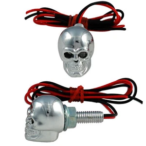 Accent Light Fastener Red Motorcycle Car Skull LED License Plate Bolts 12V - Picture 1 of 3