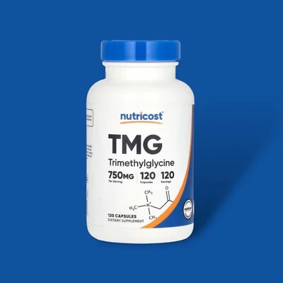 Nutricost, TMG (Trimethylglycine), TMG (Trimethylglycin), 750 mg, 120 Kapseln