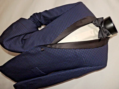 Bar III Men's Black & Blue Shawl Collar  Slim Fit Formal Jacket Coat 40 R - Image 1 of 4